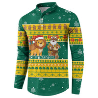 Togo Christmas Button Sweatshirt with Santa Lion Drummer Gingerbread and National Emblem - Wonder Print Shop