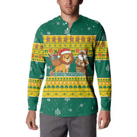 Togo Christmas Button Sweatshirt with Santa Lion Drummer Gingerbread and National Emblem - Wonder Print Shop