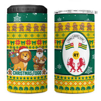 Togo Christmas 4 in 1 Can Cooler Tumbler with Santa Lion Drummer Gingerbread and National Emblem - Wonder Print Shop