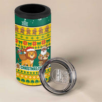 Togo Christmas 4 in 1 Can Cooler Tumbler with Santa Lion Drummer Gingerbread and National Emblem - Wonder Print Shop