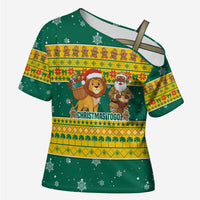 Togo Christmas Cross Shoulder Shirt with Santa Lion Drummer Gingerbread and National Emblem - Wonder Print Shop