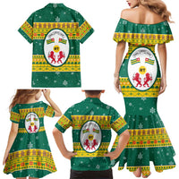 Togo Christmas Family Matching Mermaid Dress and Hawaiian Shirt with Santa Lion Drummer Gingerbread and National Emblem - Wonder Print Shop