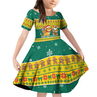 Togo Christmas Family Matching Off Shoulder Short Dress and Hawaiian Shirt with Santa Lion Drummer Gingerbread and National Emblem - Wonder Print Shop
