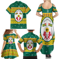 Togo Christmas Family Matching Summer Maxi Dress and Hawaiian Shirt with Santa Lion Drummer Gingerbread and National Emblem - Wonder Print Shop