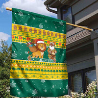 Togo Christmas Garden Flag with Santa Lion Drummer Gingerbread and National Emblem - Wonder Print Shop
