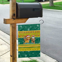 Togo Christmas Garden Flag with Santa Lion Drummer Gingerbread and National Emblem - Wonder Print Shop