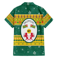 Togo Christmas Hawaiian Shirt with Santa Lion Drummer Gingerbread and National Emblem - Wonder Print Shop