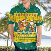 Togo Christmas Hawaiian Shirt with Santa Lion Drummer Gingerbread and National Emblem - Wonder Print Shop