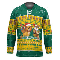Togo Christmas Hockey Jersey with Santa Lion Drummer Gingerbread and National Emblem - Wonder Print Shop