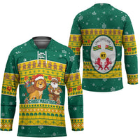 Togo Christmas Hockey Jersey with Santa Lion Drummer Gingerbread and National Emblem - Wonder Print Shop