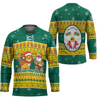 Togo Christmas Hockey Jersey with Santa Lion Drummer Gingerbread and National Emblem - Wonder Print Shop
