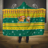 Togo Christmas Hooded Blanket with Santa Lion Drummer Gingerbread and National Emblem - Wonder Print Shop