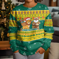 Togo Christmas Kid Ugly Christmas Sweater with Santa Lion Drummer Gingerbread and National Emblem - Wonder Print Shop