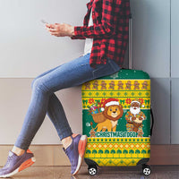 Togo Christmas Luggage Cover with Santa Lion Drummer Gingerbread and National Emblem - Wonder Print Shop