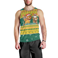 Togo Christmas Men Tank Top with Santa Lion Drummer Gingerbread and National Emblem - Wonder Print Shop