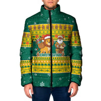 Togo Christmas Padded Jacket with Santa Lion Drummer Gingerbread and National Emblem - Wonder Print Shop