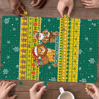 Togo Christmas Puzzle with Santa Lion Drummer Gingerbread and National Emblem - Wonder Print Shop