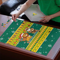 Togo Christmas Puzzle with Santa Lion Drummer Gingerbread and National Emblem - Wonder Print Shop
