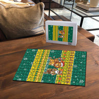 Togo Christmas Puzzle with Santa Lion Drummer Gingerbread and National Emblem - Wonder Print Shop