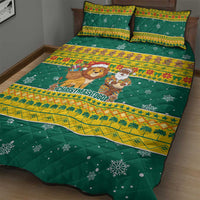 Togo Christmas Quilt Bed Set with Santa Lion Drummer Gingerbread and National Emblem - Wonder Print Shop
