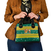 Togo Christmas Shoulder Handbag with Santa Lion Drummer Gingerbread and National Emblem - Wonder Print Shop