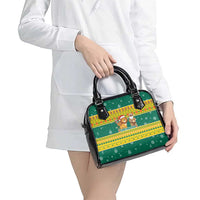 Togo Christmas Shoulder Handbag with Santa Lion Drummer Gingerbread and National Emblem - Wonder Print Shop