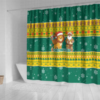 Togo Christmas Shower Curtain with Santa Lion Drummer Gingerbread and National Emblem - Wonder Print Shop