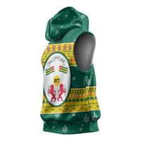 Togo Christmas Sleeveless Hoodie with Santa Lion Drummer Gingerbread and National Emblem - Wonder Print Shop