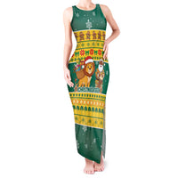 Togo Christmas Tank Maxi Dress with Santa Lion Drummer Gingerbread and National Emblem - Wonder Print Shop