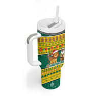 Togo Christmas Tumbler With Handle with Santa Lion Drummer Gingerbread and National Emblem - Wonder Print Shop