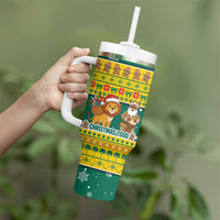 Togo Christmas Tumbler With Handle with Santa Lion Drummer Gingerbread and National Emblem - Wonder Print Shop