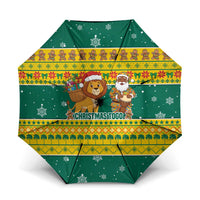 Togo Christmas Umbrella with Santa Lion Drummer Gingerbread and National Emblem - Wonder Print Shop