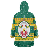 Togo Christmas Wearable Blanket Hoodie with Santa Lion Drummer Gingerbread and National Emblem - Wonder Print Shop
