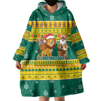 Togo Christmas Wearable Blanket Hoodie with Santa Lion Drummer Gingerbread and National Emblem - Wonder Print Shop