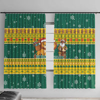 Togo Christmas Window Curtain with Santa Lion Drummer Gingerbread and National Emblem - Wonder Print Shop