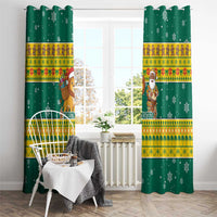 Togo Christmas Window Curtain with Santa Lion Drummer Gingerbread and National Emblem - Wonder Print Shop