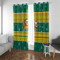 Togo Christmas Window Curtain with Santa Lion Drummer Gingerbread and National Emblem - Wonder Print Shop