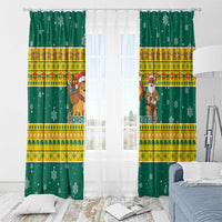Togo Christmas Window Curtain with Santa Lion Drummer Gingerbread and National Emblem - Wonder Print Shop