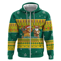 Togo Christmas Zip Hoodie with Santa Lion Drummer Gingerbread and National Emblem - Wonder Print Shop
