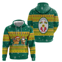 Togo Christmas Zip Hoodie with Santa Lion Drummer Gingerbread and National Emblem - Wonder Print Shop