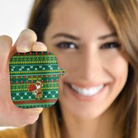 Togo Christmas AirPods Case with Santa Poinsettia Flower Tree Gifts and African Print Pattern - Wonder Print Shop
