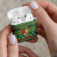 Togo Christmas AirPods Case with Santa Poinsettia Flower Tree Gifts and African Print Pattern - Wonder Print Shop