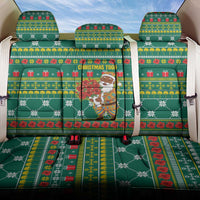 Togo Christmas Back Car Seat Cover with Santa Poinsettia Flower Tree Gifts and African Print Pattern - Wonder Print Shop