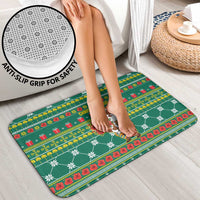 Togo Christmas Bathroom Set with Santa Poinsettia Flower Tree Gifts and African Print Pattern - Wonder Print Shop