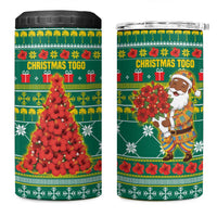 Togo Christmas 4 in 1 Can Cooler Tumbler with Santa Poinsettia Flower Tree Gifts and African Print Pattern - Wonder Print Shop