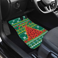 Togo Christmas Car Mats with Santa Poinsettia Flower Tree Gifts and African Print Pattern - Wonder Print Shop