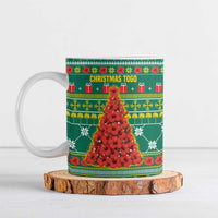 Togo Christmas Ceramic Mug with Santa Poinsettia Flower Tree Gifts and African Print Pattern - Wonder Print Shop