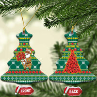 Togo Christmas Ceramic Ornament with Santa Poinsettia Flower Tree Gifts and African Print Pattern - Wonder Print Shop