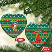 Togo Christmas Ceramic Ornament with Santa Poinsettia Flower Tree Gifts and African Print Pattern - Wonder Print Shop