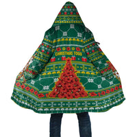 Togo Christmas Cloak with Santa Poinsettia Flower Tree Gifts and African Print Pattern - Wonder Print Shop
